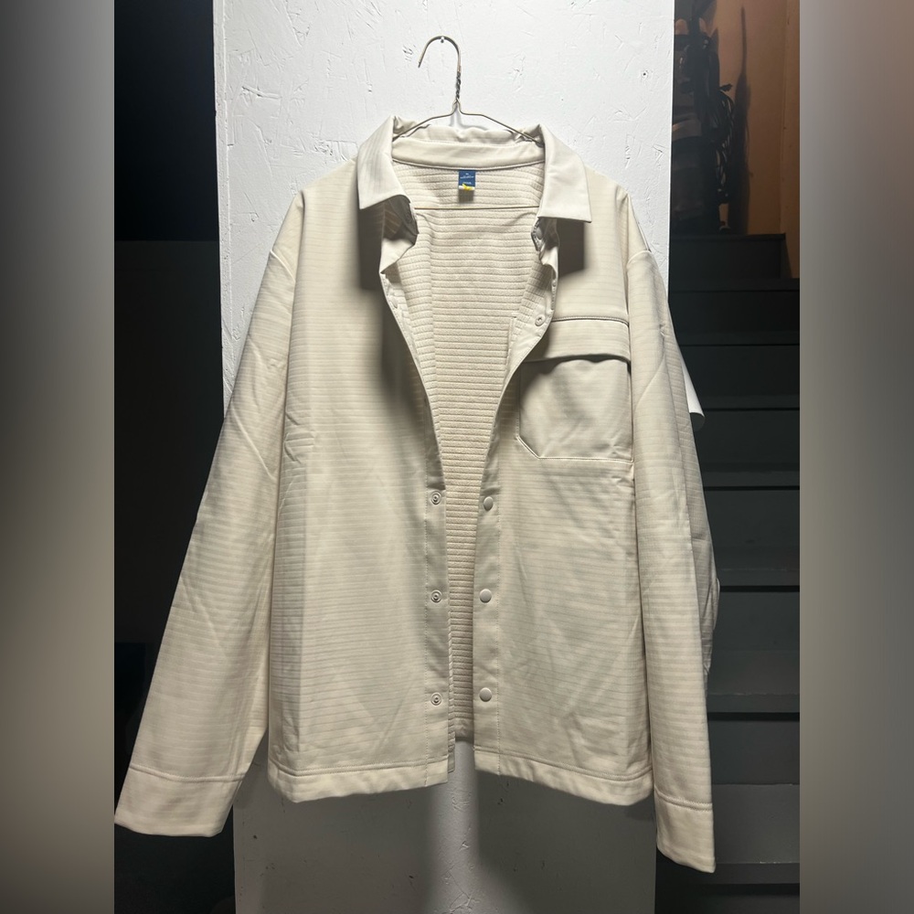 Cream Water Repellent Button Up Jacket